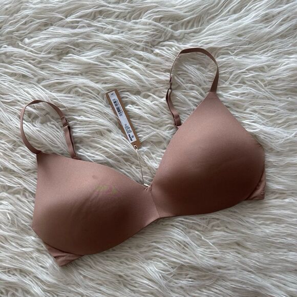 Skims Wireless Form Pushup Plunge Bra Sienna Size 36C - Picture 2 of 8